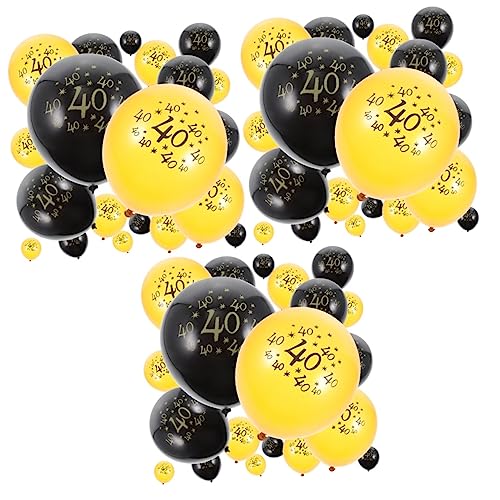 IMIKEYA 60 Stk Ballon zum 40. Geburtstag Goldrand goldene und schwarze Luftballons draussen Denkmal Dekor schwarze und goldene Luftballons lustige Geburtstagsballons Emulsion schmücken von IMIKEYA