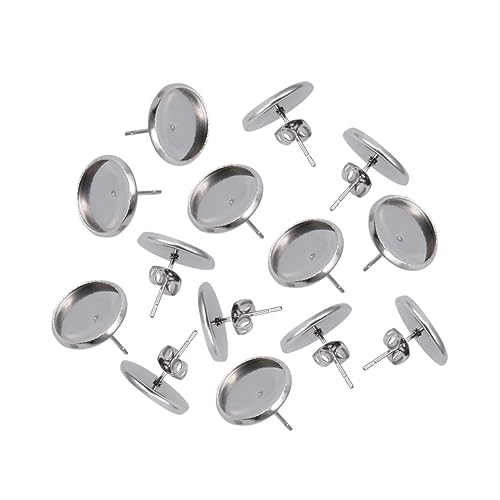 IMIKEYA 80Stücke Ohrohrschalen Ohrstecker für Schmuckherstellung Basen für DIY Ohrringe Innendurchmesser für Kreative Projekte von IMIKEYA