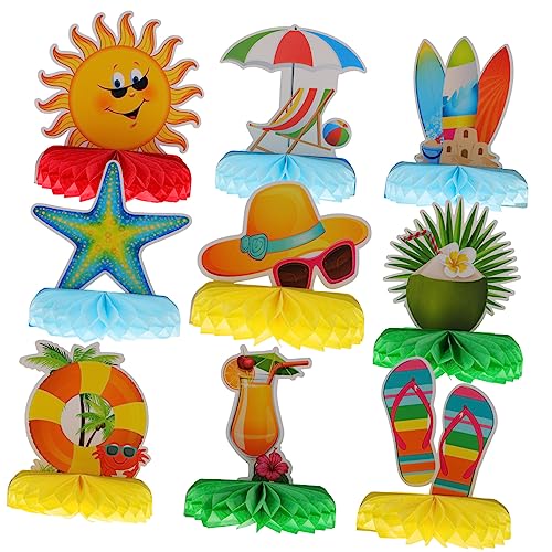 IMIKEYA 9 Stück sommerliche Wabenornamente Dekoration Sommerschmuck Strand Hawaii tischdeko Geschenkidee Hawaii-Ornamente für Sommerfeste Wabenverzierung Hawaii Party Gefälligkeiten Papier von IMIKEYA