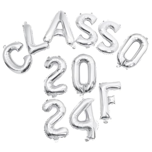 IMIKEYA Abschluss Ballon Set Silber Class Of Folienballons Dekoratives Partyzubehör für Abschlussfeier Dekoration Senior Jahr Luftballons für Fotohintergrund von IMIKEYA