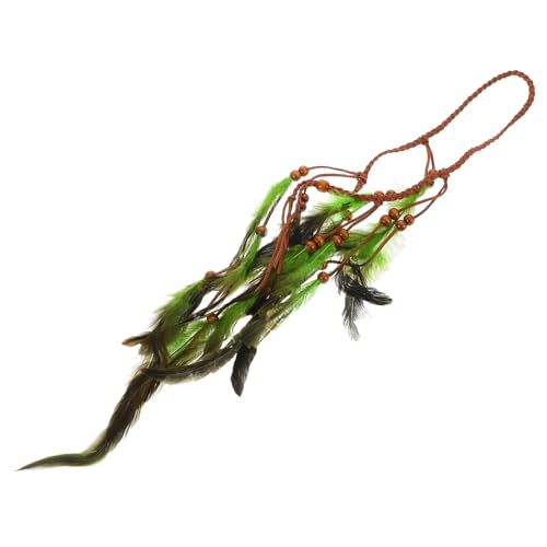 IMIKEYA Boho Stirnband Damen mit Geflochtenem Seil Holzperlen und Langlebiger Ethno Haarschmuck Vielseitig als Haarband Armband oder Handgelenkband für Festival Karneval und Alltag von IMIKEYA