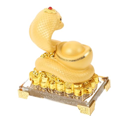 IMIKEYA Chinesische Neujahrsschlange Figur aus Harz Goldene Feng Shui Schlange Sammelfigur Tischdeko Glücksbringer für Reichtum und Business Events IMIKEYA Chinesische Neujahrsschlange Figur aus Harz Goldene Feng Shui Schlange Sammelfigur Tischdeko Glücksbringer für Reichtum und Business Events von IMIKEYA