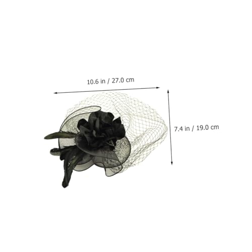 IMIKEYA Fascinator Haarclip mit Schleier Damen Hut Haarschmuck für Party Teeparty Halloween Festliche Anlässe Eleganter Netzstoff Kopfschmuck Schwarz von IMIKEYA