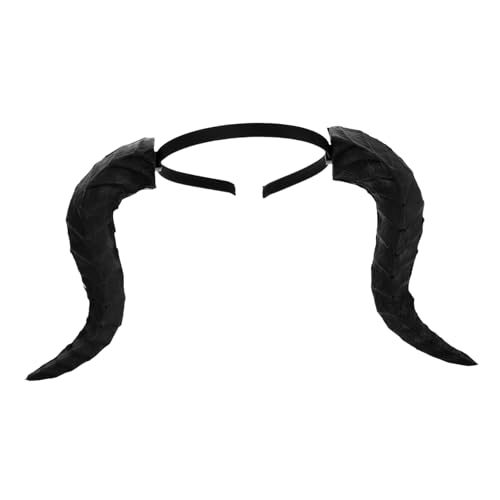 IMIKEYA Gothic Dragon Horns Haarreifen Leichtes Halloween Cosplay Accessoire Schwarzer Teufelshörner Kopfschmuck für Frauen Männer Mädchen für Mardi Gras Karneval Party von IMIKEYA