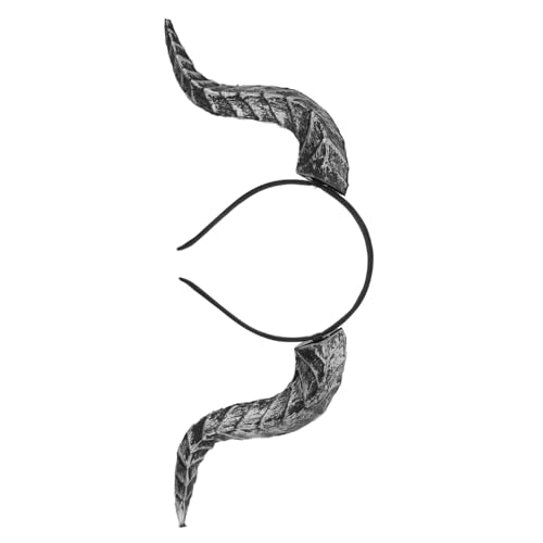 IMIKEYA Halloween Teufelshorn Haarreif Silber Verstellbarer Abnehmbarer Gothic Horn-headband für Karneval Cosplay Themenpartys Komfortabel und Vielseitig Einsetzbar von IMIKEYA