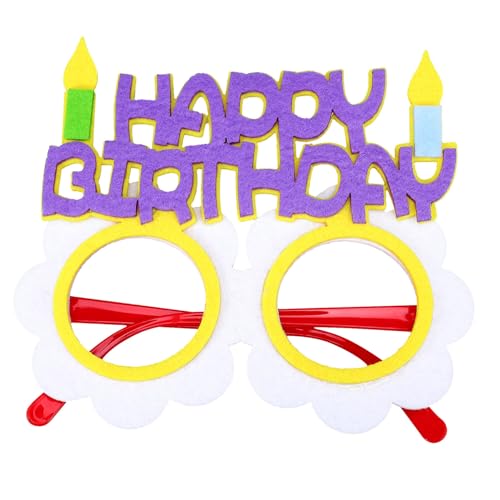 IMIKEYA Happy Birthday-Brille Foto-Requisiten Lustige Kunststoff-Sonnenbrille Geburtstagskostüm-Brille Neuartige Kuchenbrille für von IMIKEYA