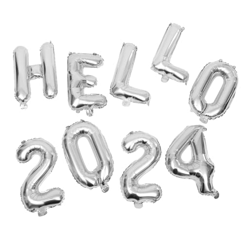 IMIKEYA Hello Folienballon Silber Zahlen Buchstaben Partydeko für Neujahr Silvester Festliche Party Supplies und Dekorative Ballons für Feierlichkeiten IMIKEYA Hello Folienballon Silber Zahlen Buchstaben Partydeko für Neujahr Silvester Festliche Party Supplies und Dekorative Ballons für Feierlichkeiten von IMIKEYA