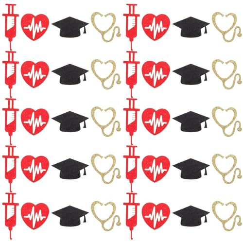 IMIKEYA Herzlichen Glückwunsch Krankenschwester-Abschluss-Konfetti 1 Packung Rn Lpn Glitzer Rot Weiß Gold Krankenschwester-Abschluss-Dekorationen Für Medizinische Rn von IMIKEYA