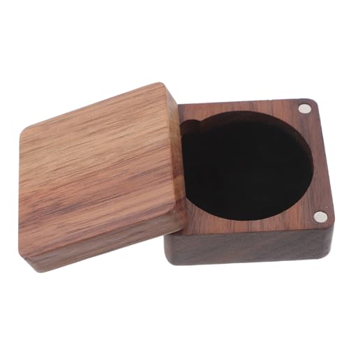 IMIKEYA Holz Münzhalter Vitrine Mit Magnetverschluss Für Challenge Coins Kleine Tragbare Aufbewahrungsbox Aus Massivem Walnussholz Mit Weichem Innenfutter Für Medaillen Und von IMIKEYA