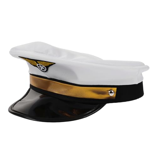 IMIKEYA Kapitänsmütze für Cosplay Erwachsene Weiß Flache Kappe Leicht Tragbar Strapazierfähig Partyhut Karneval Mottoparty Zubehör IMIKEYA Kapitänsmütze für Cosplay Erwachsene Weiß Flache Kappe Leicht Tragbar Strapazierfähig Partyhut Karneval Mottoparty Zubehör von IMIKEYA