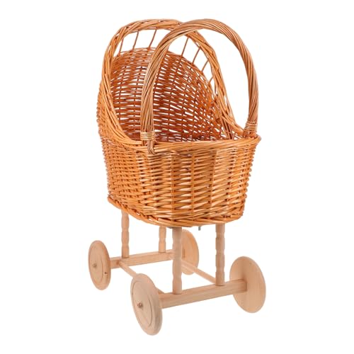 IMIKEYA Kinderwagen aus Rattan mit Griff, Puppenwagen, gewebter Blumenkorb für Blumenmädchen für Babypartys, Hochzeiten und Party-Mittelstücke IMIKEYA Kinderwagen aus Rattan mit Griff, Puppenwagen, gewebter Blumenkorb für Blumenmädchen für Babypartys, Hochzeiten und Party-Mittelstücke von IMIKEYA