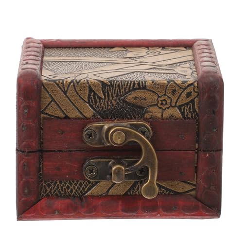 IMIKEYA Kleine Vintage Schmuck Aufbewahrungsbox Retro Schmuckkästchen für Ringe und Ohrringe Kompakte Schmucktruhe Holz Schmuckschatulle für Schmuck Organizer für Reisen von IMIKEYA