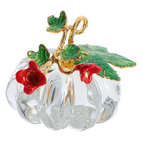 IMIKEYA Kristallglas Kürbis Figurine Kleine Dekorative Glas-kürbis-Ornamente Handgefertigtes Herbst-dekoobjekt für Thanksgiving Tischdekoration Vielseitiger Saisonaler Wohnaccessoire von IMIKEYA