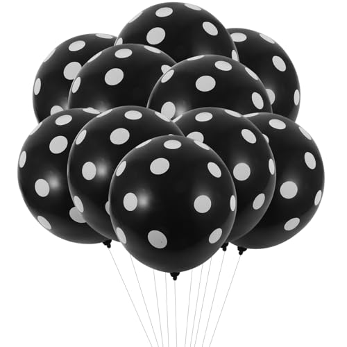IMIKEYA Luftballons Mit Schwarzen Und Weißen Punkten 100 Stück Latex-Luftballons Mit Punkten Hochzeitsfeier-Luftballons Für Junggesellinnenabschied Abschlussfeier Festival von IMIKEYA