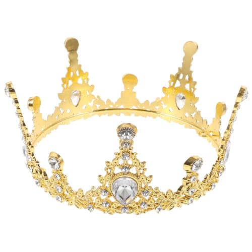 IMIKEYA Mini-Kronen-Kuchenaufsatz Kleine Goldene Tiara Kristallkrone Ornament Königin Prinzessin Kopfschmuck Für Blumensträuße Blumenarrangements Brautparty Hochzeit Geburtstag von IMIKEYA
