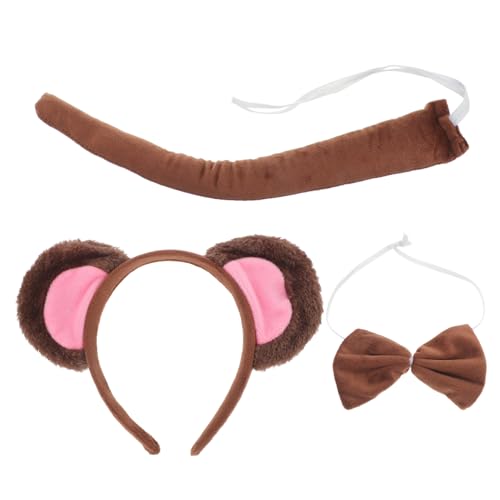 IMIKEYA Monkey Kostüm Set mit Realistischen Ohren Schleife und Vielseitiges Tierkostüm Zubehör für Halloween Karneval Erwachsene und Kreatives Party accessoire IMIKEYA Monkey Kostüm Set mit Realistischen Ohren Schleife und Vielseitiges Tierkostüm Zubehör für Halloween Karneval Erwachsene und Kreatives Party accessoire von IMIKEYA