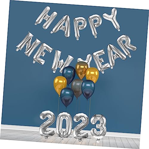 IMIKEYA Neujahrs Dekorationsballons Silberne Folienballons Happy Year Party Deko Festival Luftballons für Zuhause Restaurant Feier IMIKEYA Neujahrs Dekorationsballons Silberne Folienballons Happy Year Party Deko Festival Luftballons für Zuhause Restaurant Feier von IMIKEYA