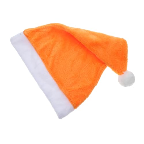 IMIKEYA Orange Weihnachtsmann Mütze aus Weichem Plüsch Singend und Tanzend für Erwachsene Festliche Weihnachtsdekoration und für Xmas Partys und Karneval von IMIKEYA