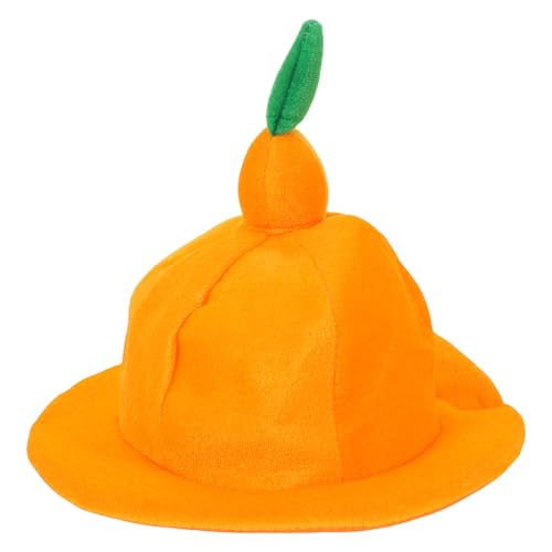 IMIKEYA Oranger Kostümhut: Plüsch-Obst-Kopfbedeckung, lustiger Essenshut, Kopfbedeckung für Kinder und Erwachsene, Kostüm, Halloween-Party, Verkleidung, Rollenspiel, Cosplay von IMIKEYA