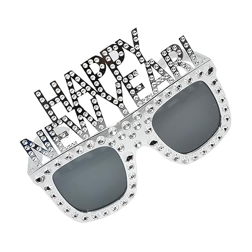 IMIKEYA Partybrille Happy Year Lustige Neon Brille Silber Modisches Party Accessoire für Erwachsene als Foto Requisite für Silvester Karneval und Kostümpartys IMIKEYA Partybrille Happy Year Lustige Neon Brille Silber Modisches Party Accessoire für Erwachsene als Foto Requisite für Silvester Karneval und Kostümpartys von IMIKEYA