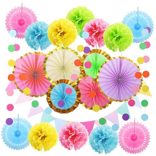 IMIKEYA Pastell Papierfächer mit Pompoms und Papierbällen Leichte Partydekoration für Klassenzimmer Geburtstage Feste Sichere Vielseitige Papierdeko in Sanften Farbtönen IMIKEYA Pastell Papierfächer mit Pompoms und Papierbällen Leichte Partydekoration für Klassenzimmer Geburtstage Feste Sichere Vielseitige Papierdeko in Sanften Farbtönen von IMIKEYA
