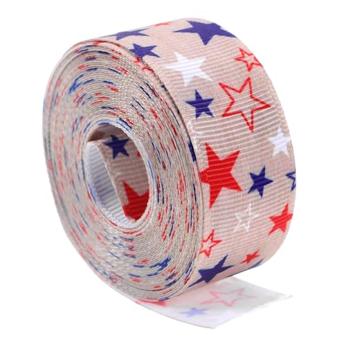 IMIKEYA Patriotisches Mit Sternen Ripsband Bastelband Zum Verpacken Von Geschenken Gedenktag 4. Juli Dekorationen Zum Präsidententag von IMIKEYA