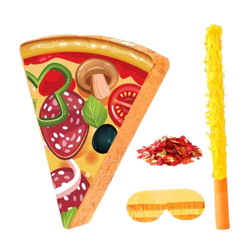 IMIKEYA Pizza Pinata mit Farbenfrohem Pizzastück Design Schlagstab Augenbinde und Konfetti als Partydeko und Kindergeburtstags Favor für Spielerische Feierlichkeiten IMIKEYA Pizza Pinata mit Farbenfrohem Pizzastück Design Schlagstab Augenbinde und Konfetti als Partydeko und Kindergeburtstags Favor für Spielerische Feierlichkeiten von IMIKEYA