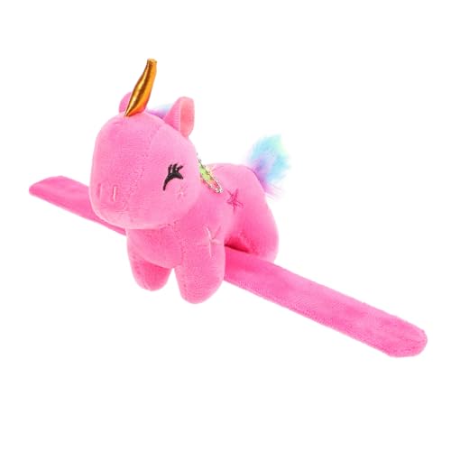 IMIKEYA Pop-kreis-armband Spielzeit Einhorn Schild Plüsch Karikatur Animal-slap-armband Ausgestopfte Tierarmbänder Kuscheltier-armbänder Pp Baumwolle Rosy Zufällige Farbe von IMIKEYA