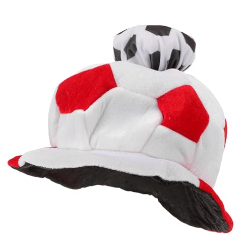 IMIKEYA Portugal-Fußball-Plüsch-Kostümhut Em-Partyhüte Schwarzer Zylinder Plüsch-Fußballhut Cheerleading-Weltfußballspiel-Feierhut von IMIKEYA