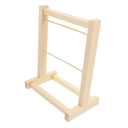 IMIKEYA Puppenhaus Wäscheständer Mini Kleiderbügel Halter Kleiderschrank Möbel Kleidung Zubehör Mädchen Realistisch Kleiderständer Puppe Winziger Sockenaufhänger Puppenhaken Khaki Holz von IMIKEYA