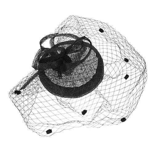 IMIKEYA Retro Damen Braut Mini Hut mit Schleier Eleganter Gauze Kopfschmuck für Bankett und Party Leichter Netzstoff Stilvoller Vintage Haarschmuck für Besondere Anlässe von IMIKEYA