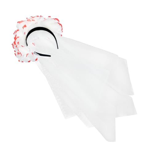 IMIKEYA Rosen Spitzen Haarreif mit Schleier Halloween Haarschmuck für Damen und Mädchen Leichtes Bequemes Design Floraler Kopfschmuck für Kostüme und Partydekoration von IMIKEYA