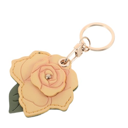 IMIKEYA Stilvolle Blumenschutzhülle für Zugangskarten Praktischer Schlüsselring für Tasche und Alltag Gelb von IMIKEYA