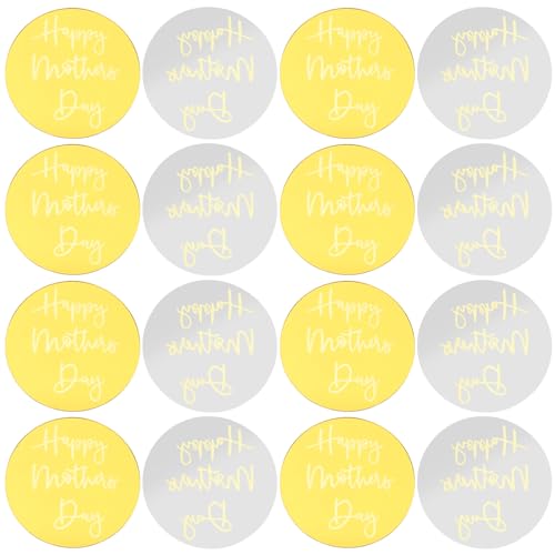IMIKEYA Tortenaufsatz „Happy Mothers Day“: 20 Stück Acryl-Spiegelscheiben Runder Tortenaufsatz Mit Gravierten Dessertdekorationen Für Mütter Als Geschenk Für Geburtstagsfeiern Kuchentage von IMIKEYA