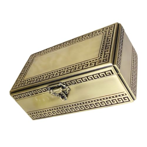 IMIKEYA Vintage Metal Jewelry Box mit Sicherem Verschluss Kleines Schatzkisten-design Robustes Metall Samtgefütterte Schmuckaufbewahrung für Ringe Halsketten Ohrringe für Zuhause und IMIKEYA Vintage Metal Jewelry Box mit Sicherem Verschluss Kleines Schatzkisten-design Robustes Metall Samtgefütterte Schmuckaufbewahrung für Ringe Halsketten Ohrringe für Zuhause und von IMIKEYA