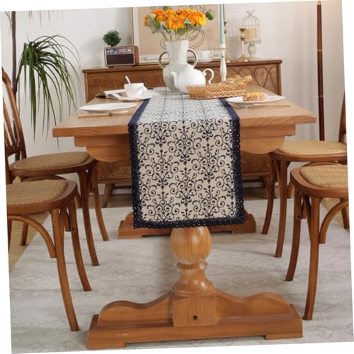 IMIKEYA Vintage Stil Tischläufer aus Baumwolle mit Blau weißem Porzellan Muster Dekorativ für Hochzeit Party Feiertage Vielseitig Einsetzbar als Home Table Cloth und Festtagsdeko IMIKEYA Vintage Stil Tischläufer aus Baumwolle mit Blau weißem Porzellan Muster Dekorativ für Hochzeit Party Feiertage Vielseitig Einsetzbar als Home Table Cloth und Festtagsdeko von IMIKEYA