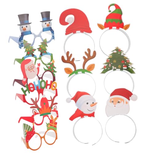 IMIKEYA Weihnachtliche Partybrillen und Haarreif Festliche Xmas Foto Requisiten Bunte Brillenrahmen mit Klassischen Weihnachtsmotiven für Fröhliche Weihnachtsfeiern und Festliche IMIKEYA Weihnachtliche Partybrillen und Haarreif Festliche Xmas Foto Requisiten Bunte Brillenrahmen mit Klassischen Weihnachtsmotiven für Fröhliche Weihnachtsfeiern und Festliche von IMIKEYA