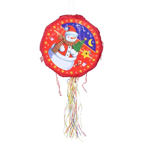 IMIKEYA Weihnachts-Piñata-Dekoration, mit Süßigkeiten befüllbare Party-Piñata mit Zugschnur – Festival-Hängespiel, Requisitenspielzeug für Geburtstag, Urlaub, Weihnachtsfeier von IMIKEYA