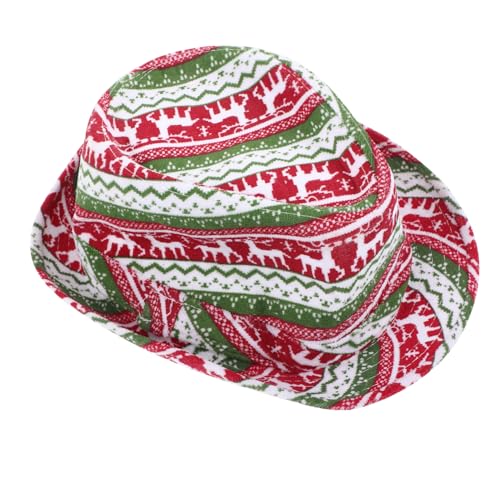 IMIKEYA Weihnachtselch-Jazzhut rote und grüne Rentiermütze Weihnachtsmütze Weihnachtsbaumspitze Hüte Partyhut für Weihnachten dekorativer Partyhut Universal- Zylinder von IMIKEYA