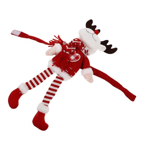 IMIKEYA Weihnachtsvorhang Raffhalter Rentier Design Verstellbarer Vorhanghalter aus Weichem Strickstoff Festliche Fensterdekoration für Gemütliches Zuhause für Feiertage von IMIKEYA