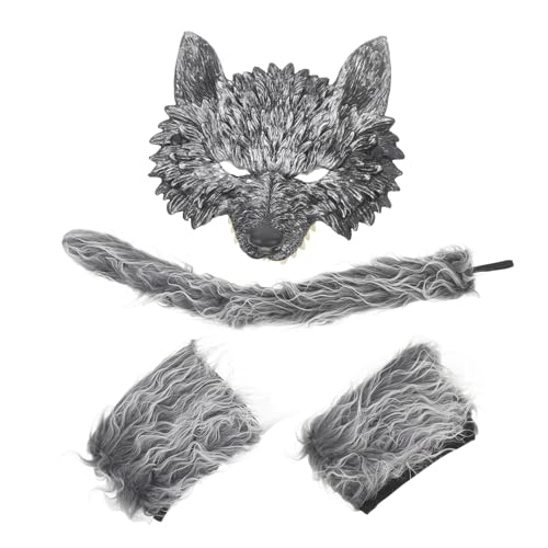 IMIKEYA Wolf Kostüm Teilig mit Maske Handschuhen und Tierisches Cosplay Zubehör für Halloween Party Karneval Komfortabel Detailreich und Passend für Verkleidung und Performance IMIKEYA Wolf Kostüm Teilig mit Maske Handschuhen und Tierisches Cosplay Zubehör für Halloween Party Karneval Komfortabel Detailreich und Passend für Verkleidung und Performance von IMIKEYA