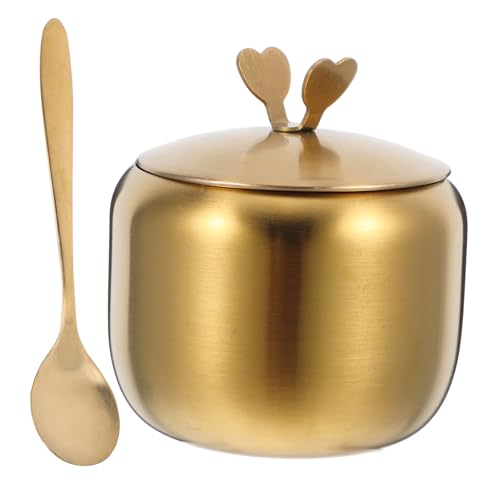 IMIKEYA Zuckerdose Mit Deckel Und Löffel Gewürztöpfe Für Zuhause Salz- Und Pfefferhalter Gewürzdosen Zuckerdose Aufbewahrung Gold IMIKEYA Zuckerdose Mit Deckel Und Löffel Gewürztöpfe Für Zuhause Salz- Und Pfefferhalter Gewürzdosen Zuckerdose Aufbewahrung Gold von IMIKEYA