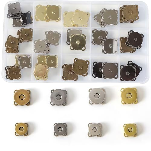 Druckknöpfe für Geldbörsen, Magnetverschlüsse für Geldbörsen, Taschen, Kleidung, Handtaschen, magnetische Geldbörsen-Verschlüsse, zum Aufnähen von magnetischen Druckknöpfen für Bastelarbeiten (14 mm von IMNTHO