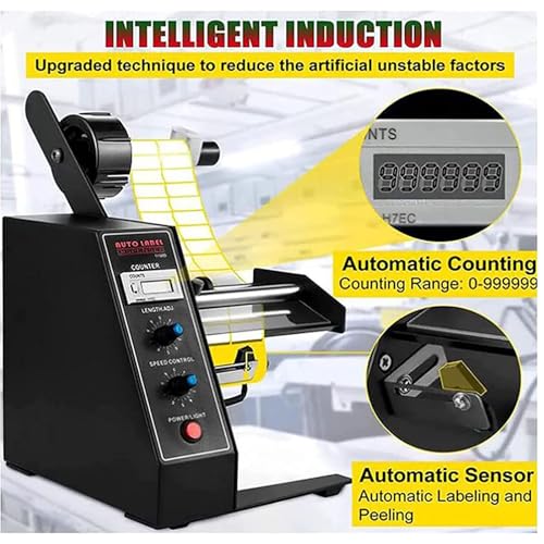 Automatischer Etikettenabisolierer, Etikettenspender mit automatischer Zählfunktion, einstellbare Länge und Geschwindigkeit, automatischer Abzieh-Präzisionssensor, für selbstklebende Etiketten von IMOSEI
