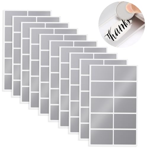 100 Stück Rubbelaufkleber Groß 60x40mm Rubbellose Selber Machen Rubbel Etiketten Silber Rubbeletiketten zum Aufkleben Rubbelsticker für Party Spiele Geschenk Postkarte Bastelarbeiten von IMPPTE