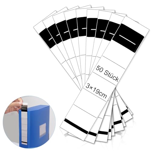 IMPPTE 50 Stück 3x19 cm Ordnerrücken zum Einstecken, Ordner Etiketten, Weiß, Schmal IMPPTE 50 Stück 3x19 cm Ordnerrücken zum Einstecken, Ordner Etiketten, Weiß, Schmal von IMPPTE