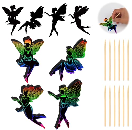 IMPPTE Kratzbild Set 48 mit Kratzelbuch Feen 12 Bambus Schaberstäbchen Kratzbuch für kinder Kritzel Kratzel Buch für Jungen Mädchen IMPPTE Kratzbild Set 48 mit Kratzelbuch Feen 12 Bambus Schaberstäbchen Kratzbuch für kinder Kritzel Kratzel Buch für Jungen Mädchen von IMPPTE