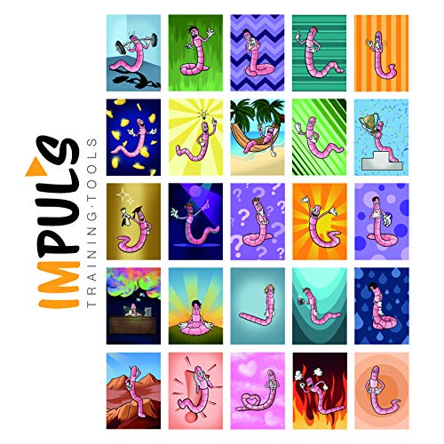 25 Gefühlskarten | Emotion Cards | Emotionskarten | "Würmli" | in A4 Format | für Coaching, Teamentwicklung, Schule oder Seminare von IMPULS TRAINING · TOOLS