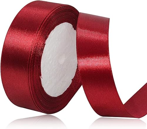 Satinbands Burgunder 25mm Breit, 23 Meters Geschenkband Schleifenband für Geschenkverpackungen, DIY-Basteleien, Blumensträuße, Nähprojekte, Schleifenherstellung, Geburtstags- und Hochzeitsdekorationen Satinbands Burgunder 25mm Breit, 23 Meters Geschenkband Schleifenband für Geschenkverpackungen, DIY-Basteleien, Blumensträuße, Nähprojekte, Schleifenherstellung, Geburtstags- und Hochzeitsdekorationen von IMSOLDECOR
