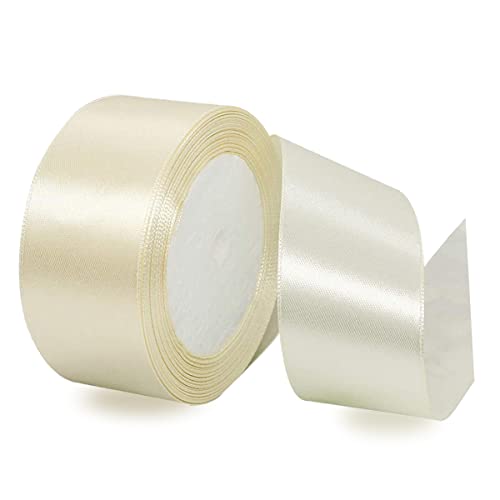 Satinbands Creme 40mm Breit, 23 Meters Geschenkband Schleifenband für Geschenkverpackungen, DIY-Basteleien, Blumensträuße, Nähprojekte, Schleifenherstellung, Geburtstags- und Hochzeitsdekorationen Satinbands Creme 40mm Breit, 23 Meters Geschenkband Schleifenband für Geschenkverpackungen, DIY-Basteleien, Blumensträuße, Nähprojekte, Schleifenherstellung, Geburtstags- und Hochzeitsdekorationen von IMSOLDECOR